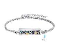 CUPENDA Kolibri Urne Armband Für Asche 925 Sterling Silber Abalone Muschel Kolibri Kremation Schmuck Für Asche Keepsake Anhänger Medaillon Armband Für Frauen Mütter