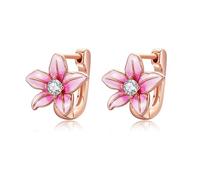 CUPENDA Lilien Ohrringe 925er Sterlingsilber Rosa Lilienblüten Valentinstags Schmuck für Damen und Mütter