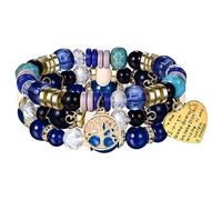 Cupimatch Armband Damen Perlen Boho 3 Stück Perlenarmbänder im Boho Stil Mehrschichtiges Stretch Perlenarmband Set Boho Schmuck für Mädchen Frauen