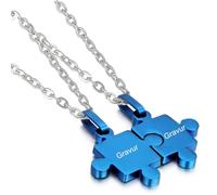 Cupimatch Paar Halsketten mit Gravur Edelstahl Valentinstag Pärchen Kette mit Puzzle Anhänger als Geschenk für Partner Herren Damen