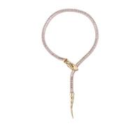 Cupimatch Schlange Halskette Zirkonia Halsband: Glänzende Flexibel Biegbar Schlangenkette Edelstahl kette ohne anhänger verstellbare goldene Schlangenhalsband Medusa-Schmuck für Frau Mädchen Mutter