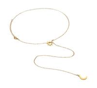 Cupimatch Sonne Mond Y-Kette Damen: Edelstahl Boho Verstellbare Lariat Halskette Punk Rock Choker Vintage Slip-Kette Celestial Schmuck mit Anhänger Sommer Geschenk für Frauen Mädchen Freundin, Gold