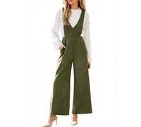 CUPSHE Damen Jumpsuit Tiefer V-Ausschnitt Ärmellos Weite Beine Overall mit Taschen Reißverschluss Freizeit Outfit Herbst Winter Playsuit