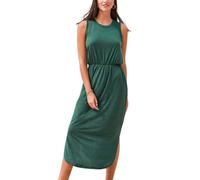 CUPSHE Damen Sommerkleid Ärmellos Rundhals Maxikleid Mit Seitenschlitz | Langes Kleid aus weich fallendem Strickstoff mit elastischer Taille, ideal als Strandkleid für Urlaub und Freizeit