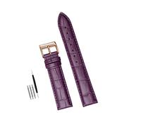 Cupsofu 12/14/16/18/20/22/24mm Erste Schicht Rindsleder Bambuskorn Lässiges Uhrenarmband zum Ersetzen von Quarzuhren für Männer und Frauen, 18mm