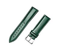 Cupsofu 14/16/18/20/22mm buntes echtes Leder atmungsaktives Armband Männer Frauen polierter Dornverschluss Uhrenarmband für Quarzuhr, Grün, 14mm