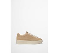 Sneaker MARC O'POLO "aus weichem Veloursleder", Damen, Gr. 42, beige (earthy taupe), Obermaterial: 100% Leder, unifarben, Schuhe Sneaker (95573954-42) earthy taupe