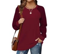 Cuptacc Pullover Damen Strick Sweatshirt Ohne Kapuze Langarmshirt Winter Tops Elegant Herbst Basic Lila Rot Mittel M 38-40