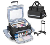CURMIO Lehrertasche mit Rollen, Arbeitstasche Damen mit Laptopfach, Schwarz | Abnehmbarer Trolley, Gepolstertem Laptopfach, Multifunktionale Schultrolley, für Unterricht/ Büro/ Basteln, Nur Tasche