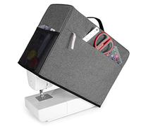 CURMIO Schutzhülle für Nähmaschine, Abdeckung mit Taschen, Staubschutz, kompatibel mit Singer und Brother, Grau