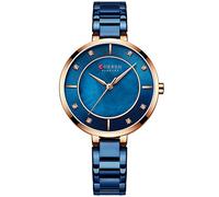 CURREN Damenuhren Roségold Top-Marke Luxusuhr Frauen Quarz Wasserdicht Damen Armbanduhr Damen Mädchen Uhren Uhr (Blau), Blau, Quarz-Uhrwerk