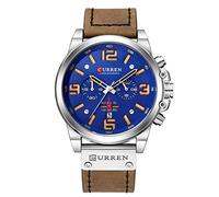 CURREN Herren 3 Zifferblätter Chronograph Quarz Uhren mit Lederarmband