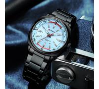 CURREN Men's Ice Blue Quartz Sports Watch Stainless Steel Casual Wristwatch Wate...