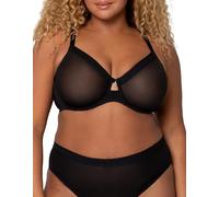 Curvy Couture Damen-BHS aus durchsichtigem Netzstoff mit vollständiger Abdeckung, ungefüttert, sexy, stützende, durchsichtige BHS in Übergröße