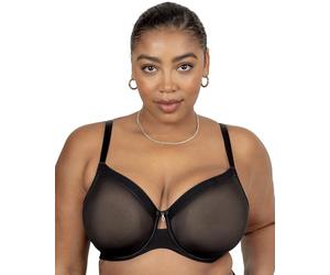 Curvy Couture Damen-BHS aus durchsichtigem Netzstoff mit vollständiger Abdeckung, ungefüttert, sexy, stützende, durchsichtige BHS in Übergröße