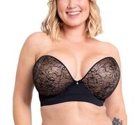 Curvy Kate Hey Mädchen SuperPlunge Trägerloser BH (CK071108), 32A, Latte, Schwarz, 36GG