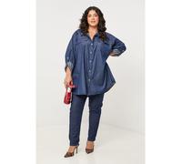 Curvy Lady Jeans-Hemd in Dunkelblau - Größe 44/46 | Damen Blusen