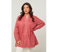 Curvy Lady Tunika in Koralle - Größe 48/50 | Damen Blusen