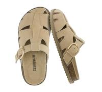 CUSHIONAIRE Benson Fischersandalen für Damen - Wildleder Slip-On Damen-Pantoffeln mit geschlossener Zehe mit Memory-Foam-Kork-Fußbett und Fußgewölbeunterstützung, 6