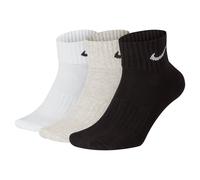 Nike 9 Paar Socken One Quater Socks Herren Damen Kurze Socke Knöchelhoch, Farbcode + Farbe:A29 3 Paar bunt 6 Paar schwarz, Größe:38-42