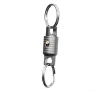Cushteg Tragbarer Ti Karabiner-Schlüsselanhänger für Schlüssel, 360° drehbares Schloss-Design, leicht, für Camping, Wandern, Outdoor-Werkzeug, Silber, 24 x 9 mm, 3 g