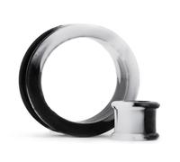 Custom Plugs Marmor Weiß & Schwarz Silikon Ohr Tunnel, 30 mm, Silikon, Kein Edelstein