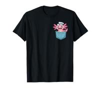 Cute Axolotl Pocket Sailor Funny Cartoon Animal Amphibian T-Shirt