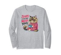 Cute Coffee Latte Art Gift for Mom Cafe Energy Cat Lover Langarmshirt