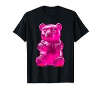 Cute Colorful Gummy Bear Lover Artwork Pink Gummibär Damen Cartoon T-Shirt Klein EU Klein Regular Kurzarm Pink Pull-On U-Ausschnitt Klassisch Alle 1 Count 0 Frauen