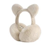 Cute Earmuffs - Windproof Folding Bear Design Headband for Winter Women | Soft Plush Material, Adjustable and Comfortable, Keeps Ears Warm for Ski Snow Running Sleeping or Casual Cold Weather Outfit