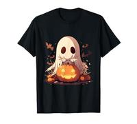 Cute Ghost And Pumpkin Lantern Halloween Spooky Costume T-Shirt