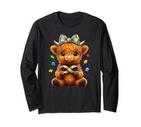 Cute Highland Cow Autism Awareness Langarmshirt