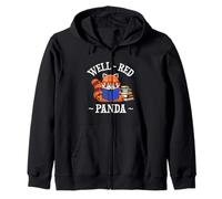 Cute Kawaii Cartoon Kids Reading Books Well Red Panda Lover Kapuzenjacke