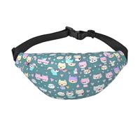 Cute Little Fox Jungen Crossbody Hüfttasche Große Reise Mode Hüfttasche für Sport, Laufen, Radfahren, Reisen, Angeln, Schwarz, Einheitsgröße