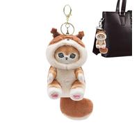 Cute Plush Cat Pendants - Cute Flannel Big Tails Cat Keychain | Car Rear View Mirrors Ornaments, Portable Hangable Keyring Bag Pendants for Boys Girls Kids