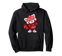 Cute Red Fox Coquette Bow Retro Red Fox Kids Girls Pullover Hoodie