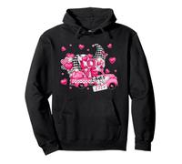Cute Valentines Truck for Women Men with Pink Love Gnomes Pullover Hoodie