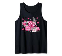 Cute Valentines Truck for Women Men with Pink Love Gnomes Tank Top