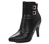 CUTEHEELS Damens Stiefeletten Stilettoabsatz | Mit Seitlichem Reißverschluss, Winterlichem Innenfutter und 8cm Absatzhöhe - Passend für Business, Alltag und Festliche Events (Schwarz, 45 EU)