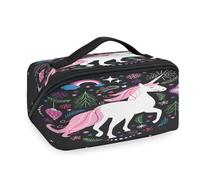 Cutes Einhorn-Reise-Make-up-Tasche für Damen, Herren, Mädchen, Jungen, Regenbogen-Einhorn, Kulturbeutel, tragbar, Kosmetik, Toilettenartikel, Organizer, Duschtasche