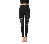 Cutout Sport Leggings Damen High Waist Sportleggings Scrunch Butt Push Up Leggins Nahtlos Elastisch Yoga Hosen Lang Sporthose Bauchweg Blickdicht Fitnesshose Yoga Gym Freizeithosen Laufhose Streetwear