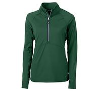Cutter & Buck Damen Langärmeliger Adapt Eco Knit Pullover mit Halbem Reißverschluss Hemd, Jäger, 3XL