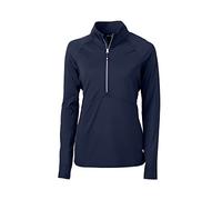 Cutter & Buck Damen Langärmeliger Adapt Eco Knit Pullover mit Halbem Reißverschluss Hemd, Marineblau, XXL
