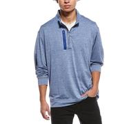 Cutter & Buck Herren Drytec Heathered Stealth Pullover mit Halbem Reißverschluss Fleece-Jacke, Tour Blue (blau), 3X-Groß