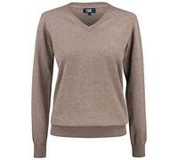 CUTTER & BUCK Oakville V-Neck Strickpullover Damen 834 - nougat melange XL