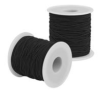 Cuttte Elastische Schnur für die Herstellung von Armbändern, Schwarz, 1,2 mm, insgesamt 90 m, stabile dehnbare Armbandschnur, elastische Schnur für Schmuckherstellung, Halsketten, Perlenstickerei