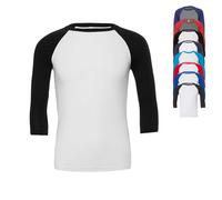 CV3200 Canvas Unisex Baseball T-Shirt mit 3/4 Ärmel für Damen und Herren White L