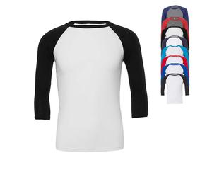 CV3200 Canvas Unisex Baseball T-Shirt mit 3/4 Ärmel für Damen und Herren White S