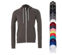 CV3739 Canvas Kapuzenjacke mit Zugband und durchgehendem weißen Metall-Reißverschluss Black XS