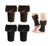 CVDYWDJIE 2 Paar Gestrickte Plüschsocken, Bein- Und Fußwärmer, Herbst- Und Winterbekleidungszubehör, Warme Damensocken, Einfache Socken